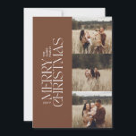 Elegantens fotomoderna, minimalt botaniskt multifo julkort<br><div class="desc">Elegant flerfotomodern minsta plana platta God jul-helgdag för botanisk typografi av minsta naturliga vattenfärg.</div>