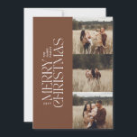 Elegantens fotomoderna, minimalt botaniskt multifo julkort<br><div class="desc">Elegant flerfotomodern minsta plana platta God jul-helgdag för botanisk typografi av minsta naturliga vattenfärg.</div>