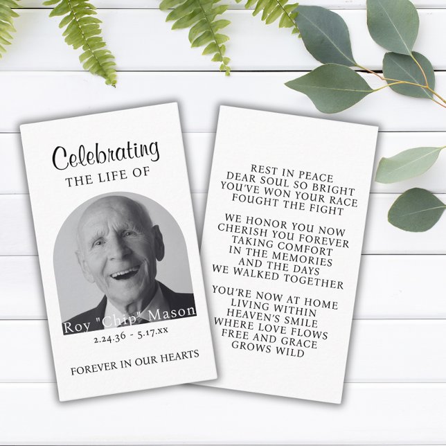 Elegantens fotoportort för begraven bön visitkort (Skapare uppladdad)