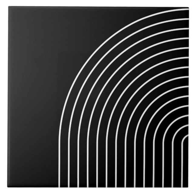 Elegantens geometriska abstrakt linjer svart och v kakelplatta (Framsidan)