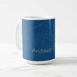 Elegantens geometriska linjer blue architect studi kaffemugg