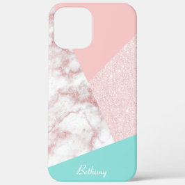 Elegantens geometriska marmor rosa ros guld glitte