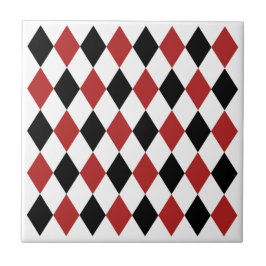 Elegantens geometriska mönster Black och burgundrö Kakelplatta