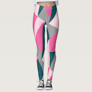 Elegantens geometriska pastellmodell shock rosa em leggings