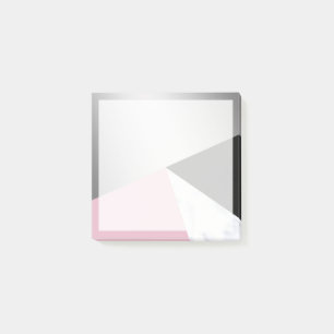 Elegantens geometriska silver, vit marmor rosa sva post-it block