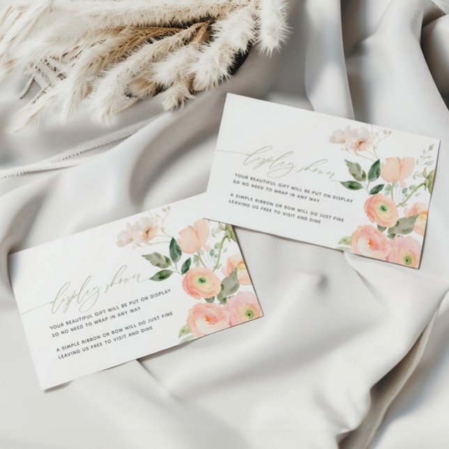 Elegantens  Grönt och  Blommor, Visning Shower Tilläggskort (Skapare uppladdad)