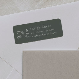 Elegantens Grönt och botaniska Returadress för Cre Etikett