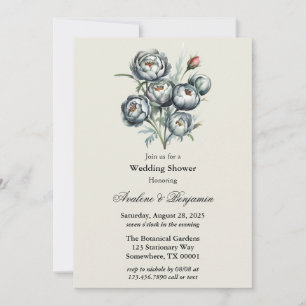 Elegantens Grönt och Grått Bouquet-Möhippa Inbjudningar