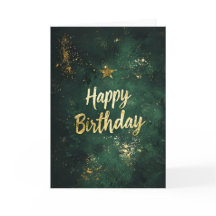 Elegantens Grönt och Guld-födelsedagskort