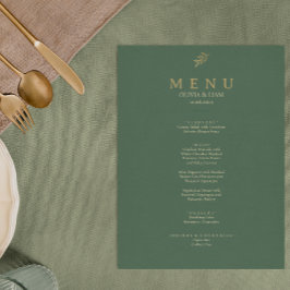 Elegantens Grönt och Guld-meny med minimalistisk B Meny