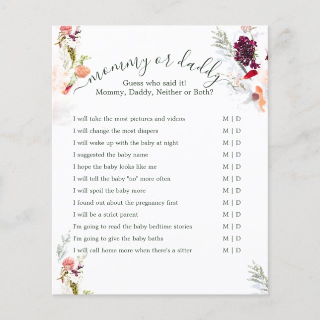 ELEGANTENS GRÖNT, ORANGE, RED & VIN BABY SHOWER GA (Framsida)