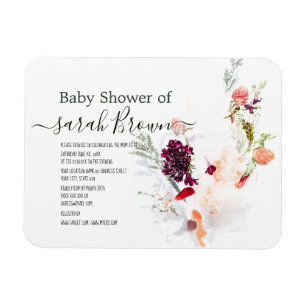 ELEGANTENS GRÖNT, ORANGE, RED & VIN BABY SHOWER MAGNET