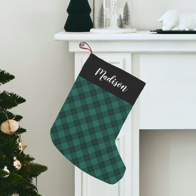 Elegantens Grönt P Personlig Liten Julstrumpa (Skapare uppladdad)