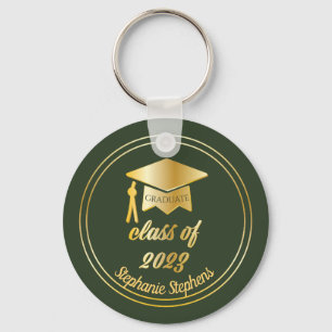 Elegantens Grönt Student Cap Studenten Keych Gu Nyckelring