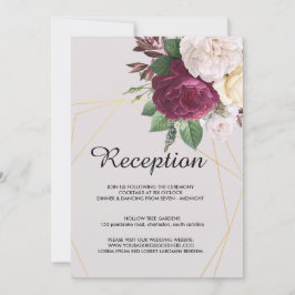 Elegantens gyllene geometriska bröllopsprogram inbjudningar