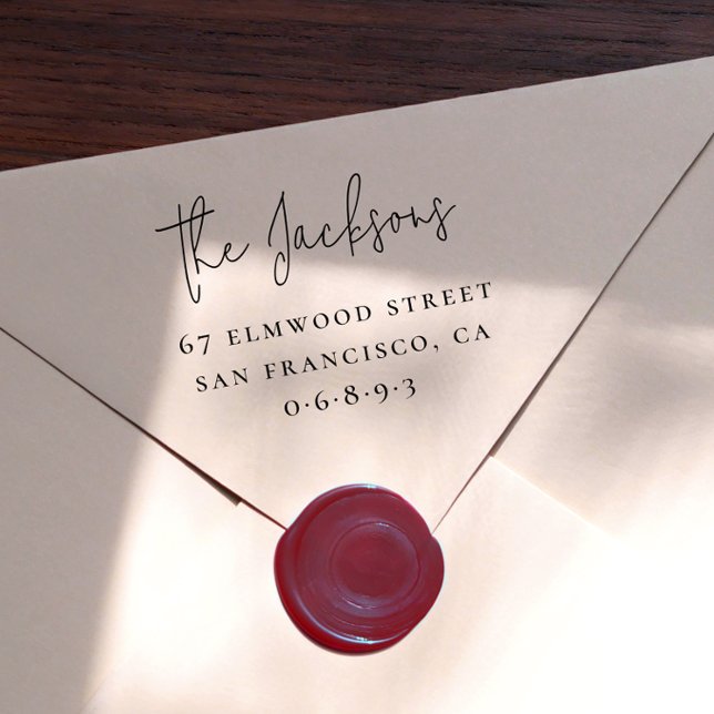 Elegantens handskriftsfamilj Namn & Serif Adress Stämpel (Elegant Handwriting Family Name & Serif Address Rubber Stamp)