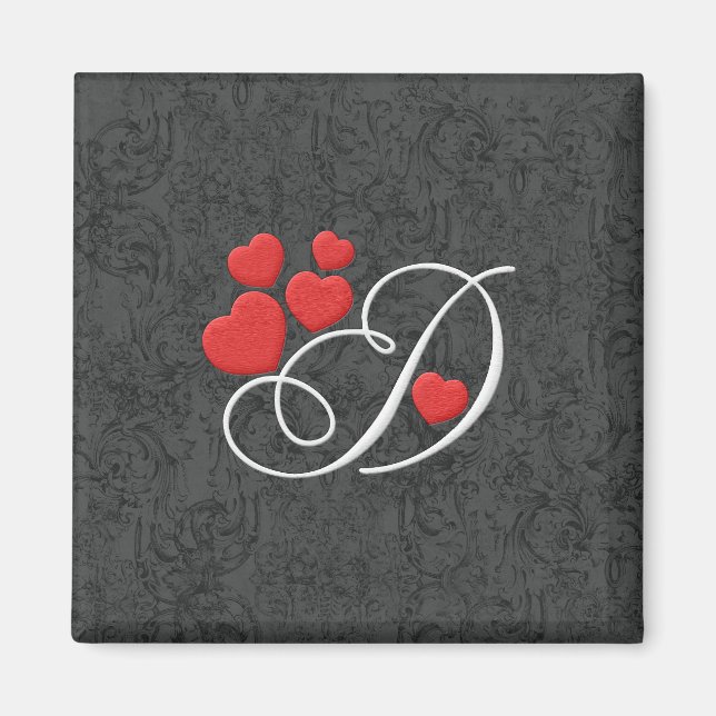 Elegantens hjärtan brev D Magnet (Framsidan)