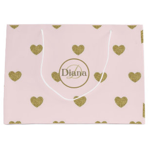 Elegantens hjärtan  Rosa Monogram Namn