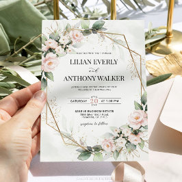 Elegantens inbjudan till Geometric Wedding för Bl