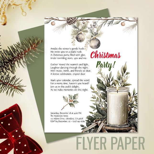 Elegantens inbjudan till Helgdag-ljusfest till jul Flygblad (Exceptional value: budget-friendly Christmas invitation for memorable events and cost saving!)