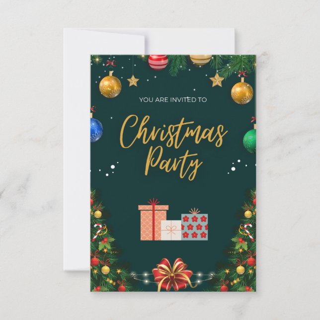Elegantens inbjudan till julfest (Framsida)