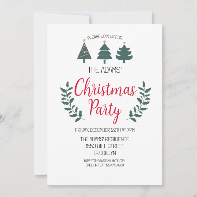 Elegantens inbjudan till julfest (Framsida)