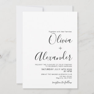 Elegantens inbjudan till svartvit bröllop