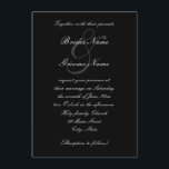 Elegantens inbjudan till svartvitt bröllop<br><div class="desc">Elegantens svarta och vita bröllopsinbjudningar.</div>