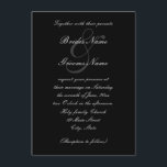 Elegantens inbjudan till svartvitt bröllop<br><div class="desc">Elegantens svarta och vita bröllopsinbjudningar.</div>