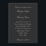 Elegantens inbjudan till teckensnittsbröllop med s<br><div class="desc">Elegant charkol grått bröllopsinbjudningar</div>