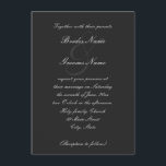 Elegantens inbjudan till teckensnittsbröllop med s<br><div class="desc">Elegant charkol grått bröllopsinbjudningar</div>