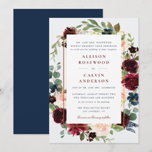 elegantens invigningsinbjudan till burgundsfartyg inbjudningar