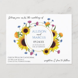 Elegantens jokerblommemodinbjudan till bröllop vykort