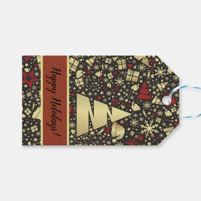 Elegantens juldesign presentetikett (Framsidan (Horisontell))