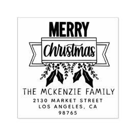 Elegantens julfamilj Namn Returadress Självfärgande Stämpel