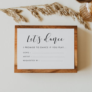 Elegantens kalligrafi Låt oss begäran om dansa sån Tilläggskort