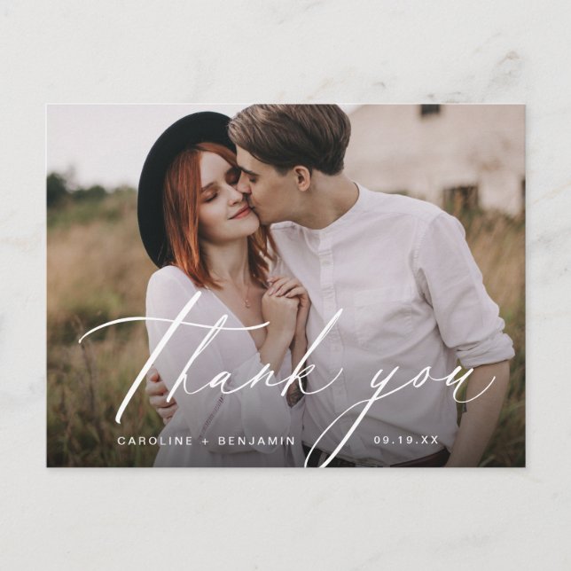 Elegantens klassiska fotografitack för kalligrafi vykort (Framsida)