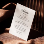 Elegantens klassiska minimalistiska kalligrafi brö meny<br><div class="desc">Svart och vit elegant klassisk minimalistisk kalligrafi bröllop Menu. Lämpligt för födelsedag,  årsdag och andra party.</div>
