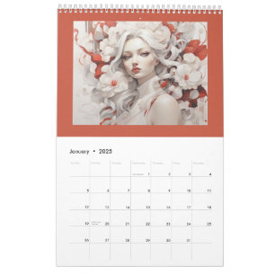 Elegantens konstdesign kalender
