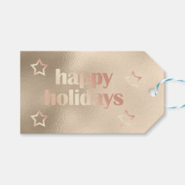 Elegantens kopparjul ro guld Glad helg Presentetikett