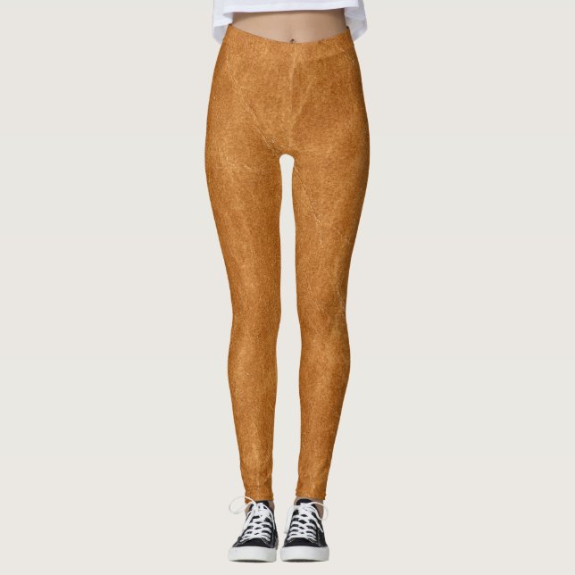 Elegantens läderbakgrund Struktur Leggings (Framsida)