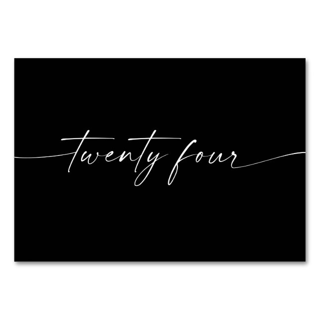 Elegantens lägsta Bord-skriptkort nummer 24 Bordsnummer (Framsidan)