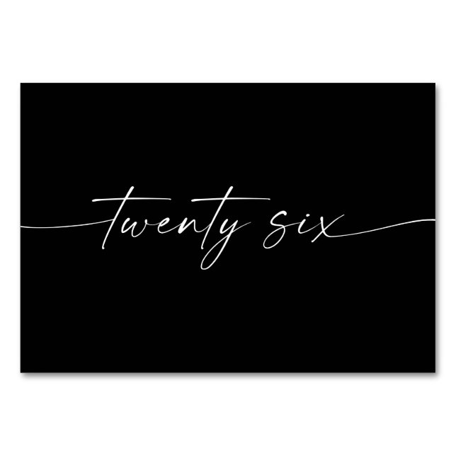 Elegantens lägsta Bord-skriptkort nummer 26 Bordsnummer (Framsidan)