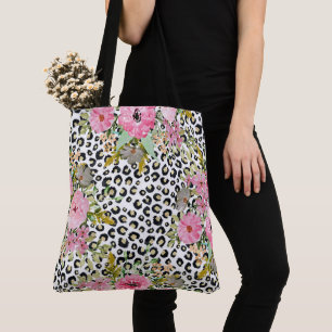 Elegantens leopard och blommigtens utformning tygkasse