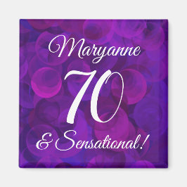 Elegantens Lila 70 & Sensationell Födelsedagsfest Magnet