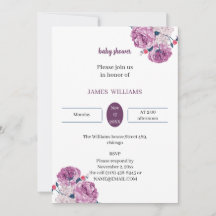 Elegantens Lila Blomklistrad anpassad babyvisnings