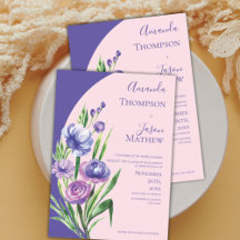 Elegantens Lila Blommigt  Rosan Bröllop