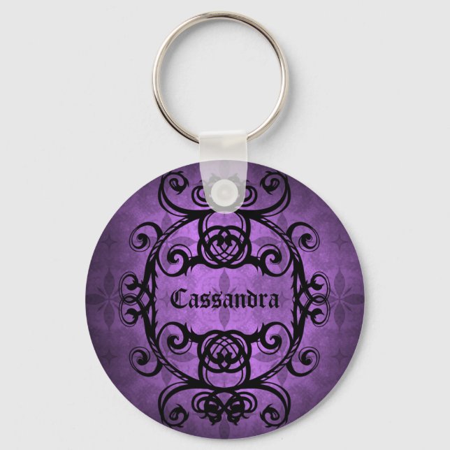 Elegantens Lila-gotisk design Nyckelring (Framsida)