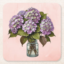 Elegantens Lila Hydrangea Flower Papper Underlägg