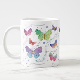 Elegantens Lila och blå ljusfjärilar Jumbo Mugg
